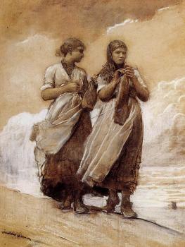 Winslow Homer : Fishergirls on Shore, Tynemouth